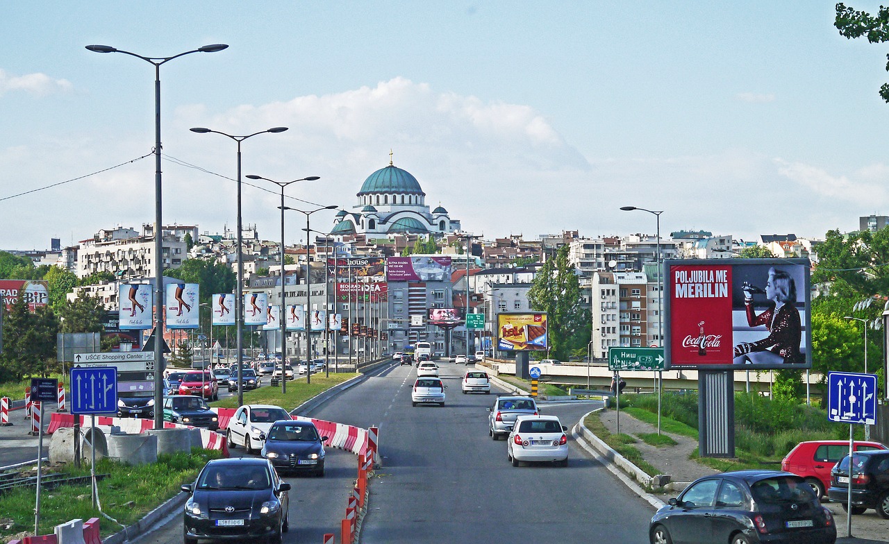 Busy street in Belgrade