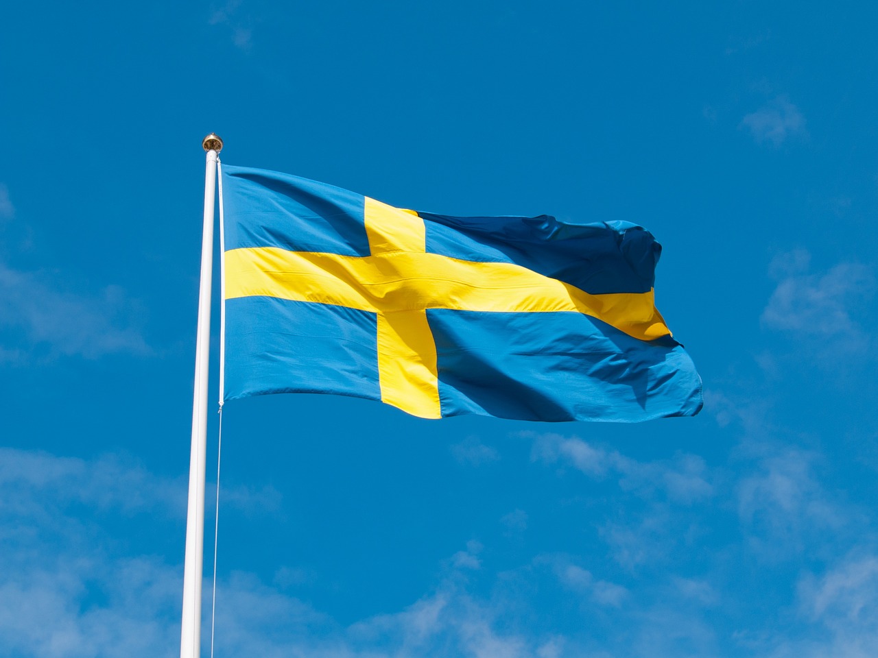 Swedish flag in the wind